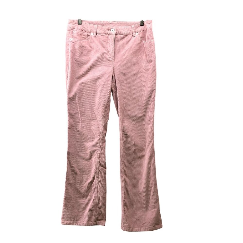 VTG Liz Claiborne Pink Flare Corduroy Pants Womens Size 10 Mid Rise Stretch